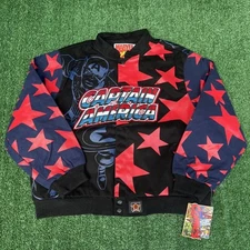 NWT VTG JH Design Captain America Jacket Youth 2XL Men S Crop Boxy Marvel Racing