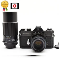 2LENSES [N MINT] Pentax SPF Sportmatic F Film Camera 55mm f1.8 200mm f4 JAPAN