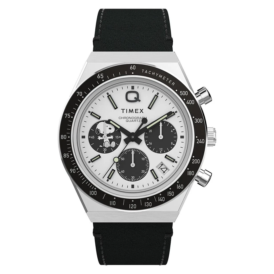 Q Timex Chronograph x Peanuts Snoopy Limited Edition Panda Watch TW2W68900