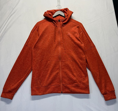 Adidas Athletics Team Issue Hoodie Mens Medium Burnt Orange Full Zip Climawarm