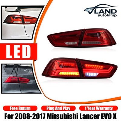 VLAND LED Tail Lights For 2008-2017 Mitsubishi Lancer EVO X Rear Brake Lamps