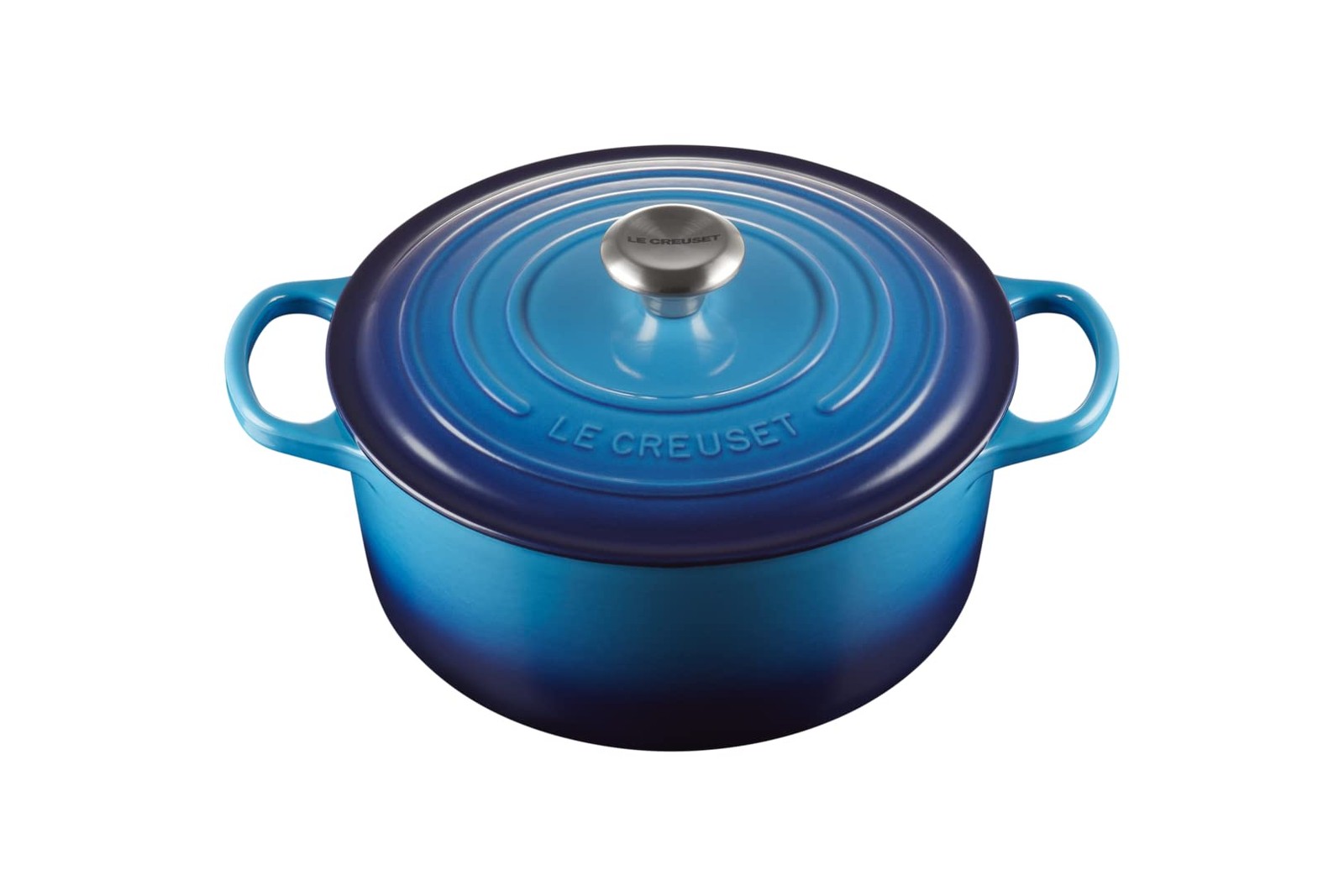 ФИРМЕННАЯ ЧУГУННАЯ ЭМАЛИРОВАННАЯ ФОРМА ДЛЯ ЗАПЕКАНИЯ LE CREUSET С КРЫШКОЙ - ЛАЗУРНАЯ