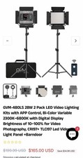 GVM GVM-480LS 2 Pack LED Video Light Kit, Bi-Color 2300K-6800K, APP Control