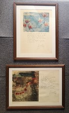 2 QUADRI tecnica mista Krimer Cristoforo Mercati NATURA FIORI E POESIA 60X46CM