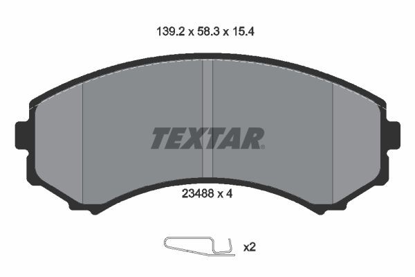 Front Brake Pad Set Fits Mazda Mitsubishi Textar 2348801 1 Year Warranty