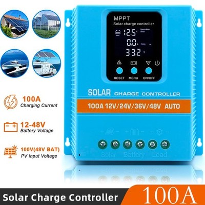 100A MPPT Solar Charge Controller 12V/24V/36V/48V Battery PV Regulator 4800W