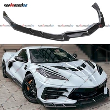For 2020-2025 Chevy Corvette C8 Z51 Carbon Fiber Look Front Bumper Lip Splitter