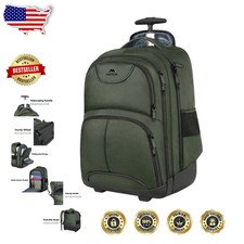 Green 17 Rolling Laptop Backpack, Water-Resis...