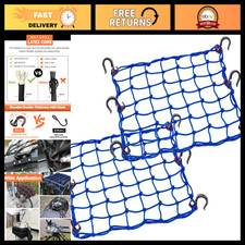 Heavy Duty Cargo Net 15"x15" Stretches to 30"x30" - Bungee Mesh for Motorcycle,