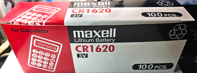 #ad 100 PK CR1620 MAXELL MADE IN JAPAN DL1620 ECR1620 GOOD EXP 12 2034 FREE SHIP $55.00