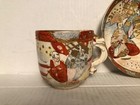 VTG JAPANESE SATSUMA KUTANI PORCELAIN CUP AND SAUCER DRAGON HANDLE — photo 2