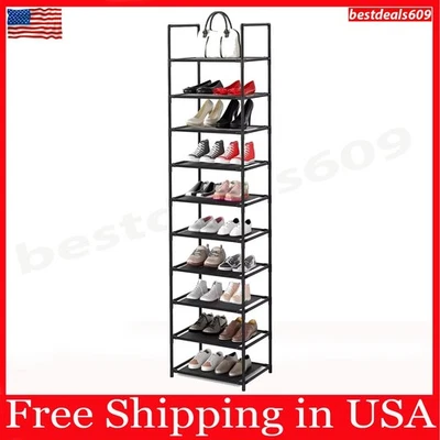 BRANDED 10 Tier Shoe Rack, Tall Narrow Shoes Rack Storage Organizer 20-25 Pairs Boots...
