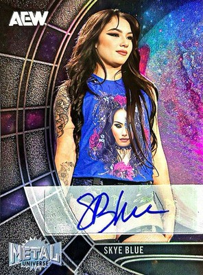2025 SkyBox Metal Universe AEW #16 Skye Blue Silver FX Auto
