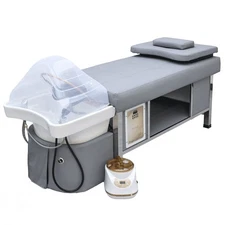 Head Spa Bed Massage Bed, Water Massage Shampoo Backwash Unit, Grey
