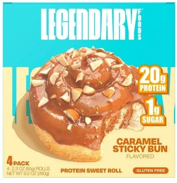 Legendary Foods-Protein Sweet Roll-Caramel Sticky Bun 9.2oz/ 4ct