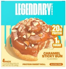 Legendary Foods-Protein Sweet Roll-Caramel Sticky Bun 9.2oz/ 4ct