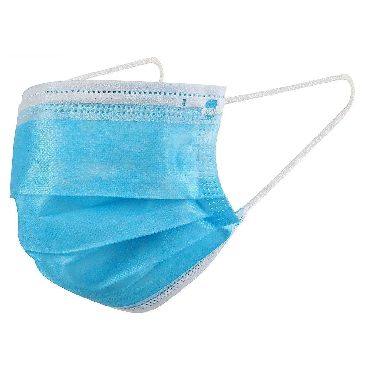 Blue Disposable 3-Ply Face Masks 50 Pack