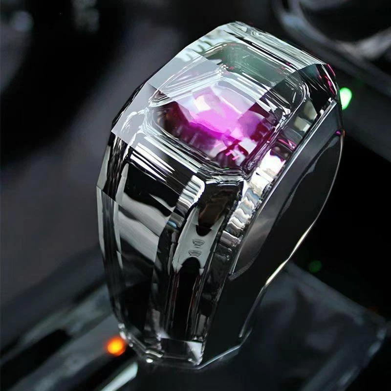 Perilla de cambio de manija de cristal con luz ambiental LED RGB para Toyota Corolla Camry Foto 2 de 4
