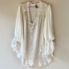 Vintage Lingerie Cacique White Lace Trimmed A...