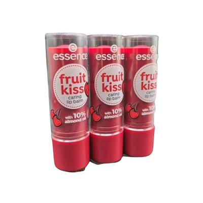 3×essence Fruit Kiss Caring Lip Balm mit Mandelöl 02 Cherry Love 3 x 4,8g NEU