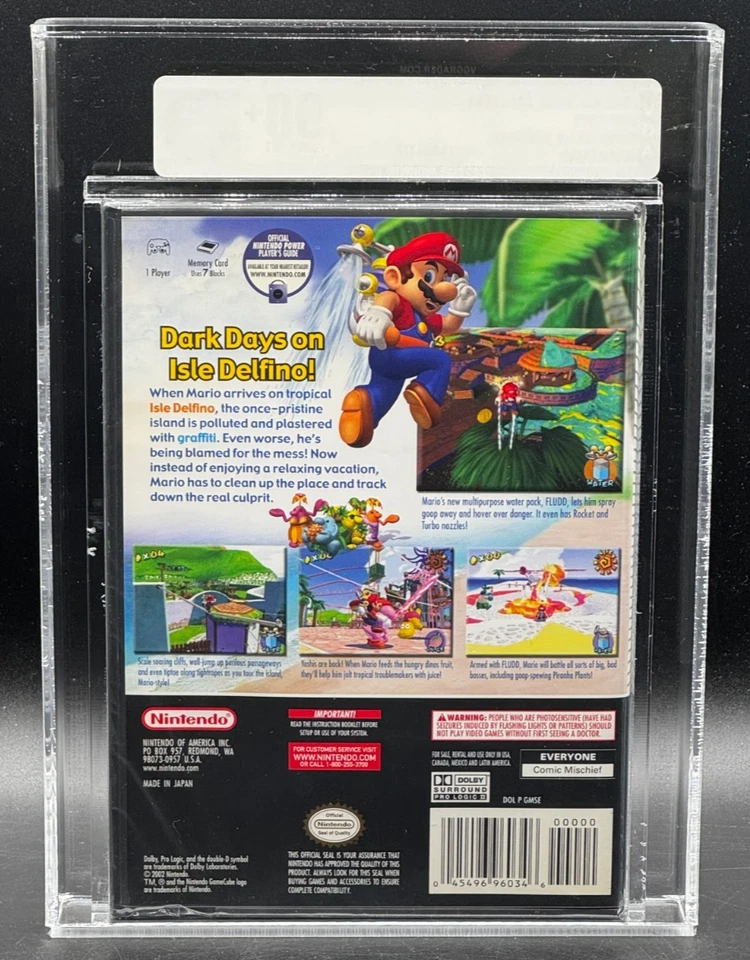 Super Mario Sunshine Nintendo GameCube MIJ First Print Sealed New VGA 90+ Graded - Image 2 of 2