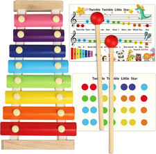 Xylophone for Kids Wood Xylophone with 2 Mallets Educational Preschool Learning