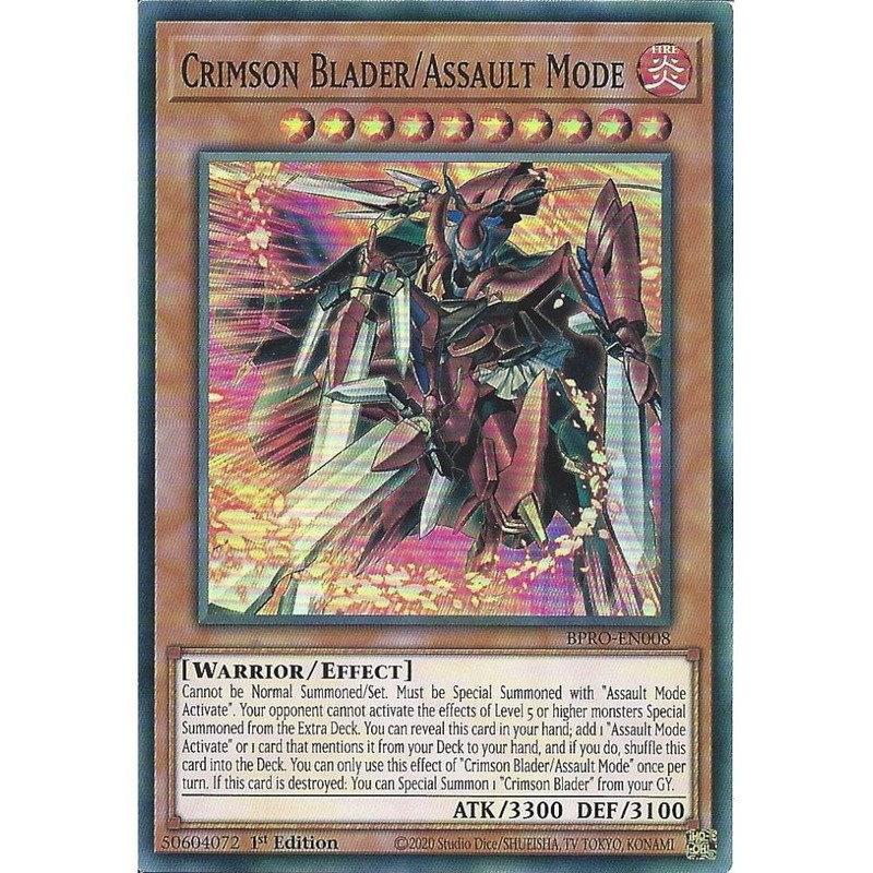 BPRO-EN008 Crimson Blader/Assault Mode : Super Rare Card : 1st Edition : YuGiOh