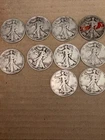 10 SILVER WALKING LIBERTY HALF Dollars Get The Coins In The Picture 1/2 Roll