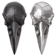 Alchemy Gothic Raven Skull Hand Mirror Silver OR Black Resin Gift Decor V99 New