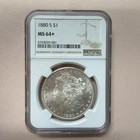 1880-S MORGAN SILVER DOLLAR - NGC MS64+ SAN FRANCISCO