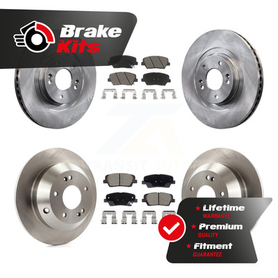 Front Rear Brake Rotor Ceramic Pad Kit For 2013-2016 Hyundai Santa Fe Sport 2.4L