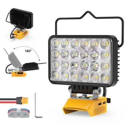 72W LED Work Light 7200LM for Dewalt 20V Battery w/ PD 30W Type-C Fast Charger