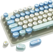 XVX Round Typewriter Keycaps, Cute PBT Keycap Set, Dye-Sublimation Keyboard K... thumbnail