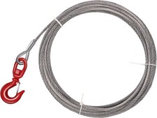 Steel Winch Cable38 X 50 Wire Rope With Swivel Hook17637 Lbs Breaking .....