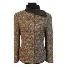 Carolina Herrera Tweed Waffle Button Sweater ...