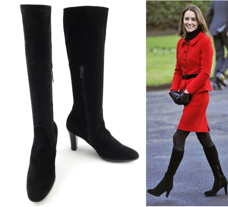 AQUATALIA Size 11 Rhumba Black Stretch Boots Kate Middleton