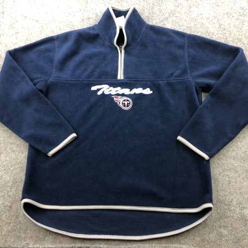 Vintage Tennessee Titans Pullover Womens Medium Blue Embroidered Fleece 1/4 Zip - Picture 2 of 9