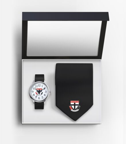 AFL St Kilda Saints Watch & Tie Gift Set - Fathers Day or Christmas Present - Picture 1 of 5