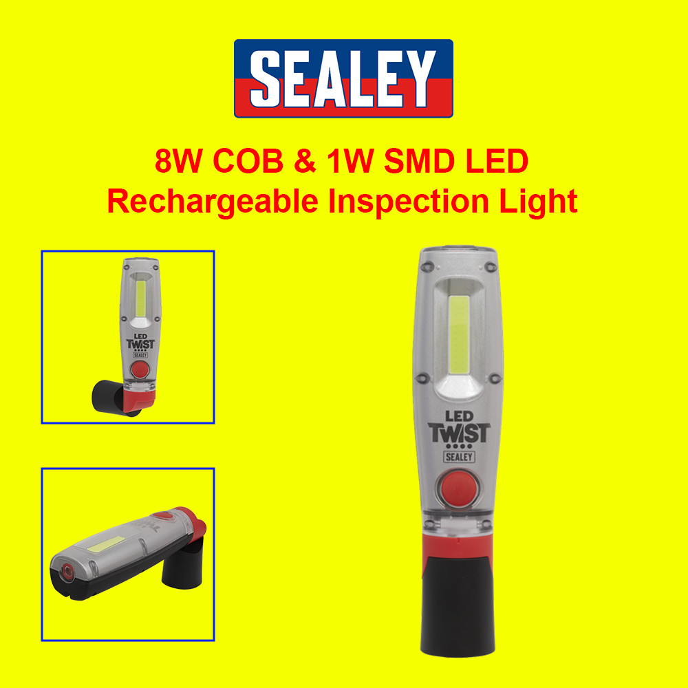 LED Twist Rechargeable Inspection Light 8W COB & 1W SMD - Image 3
