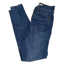 Madewell Women’s Jeans Size 24 10” High Rise Skinny Dark Wash Button Fly #0506