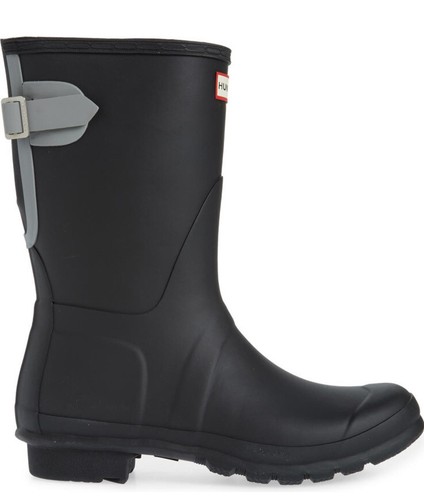 Short Adjustable Black Rain Boot 