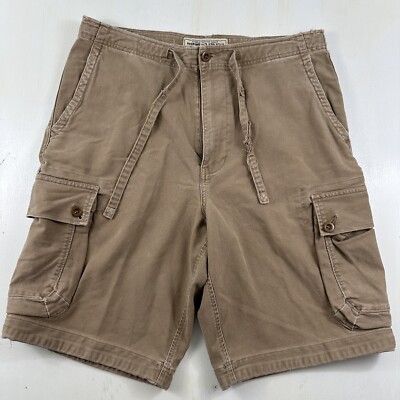 Vtg Abercrombie Fitch Mens Cargo Shorts Medium 34x11 Khaki