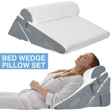 3PCS Memory Foam Wedge Pillow Set After Surgery Acid Reflux Relief Orthopedic