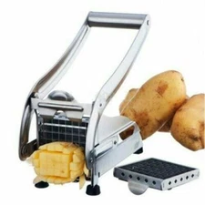 Stainless Steel French Fry Cutter Potato Vegetable Slicer Chopper Dicer 2 Blade
