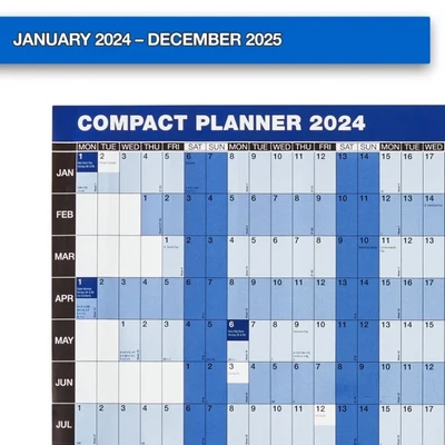 2024 Compact Year Planner Wall Calendar With | Grelly UK
