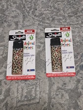 Scripto Premium Electronic Lighter ANIMAL PRINTS Push Button Ignition New 2 Pack