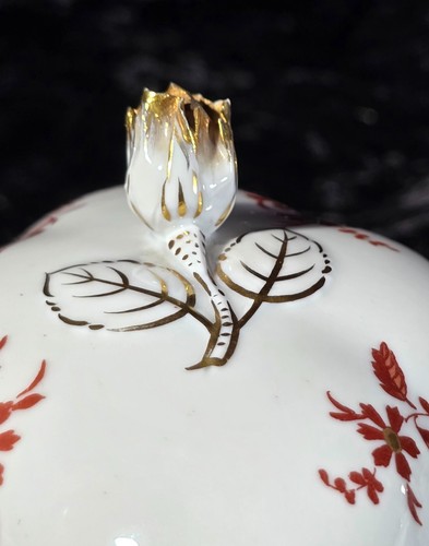 VTG Richard Ginori Vecchio Siena Rust Rooster Cockerel Rosebud Trinket Box - Picture 4 of 11
