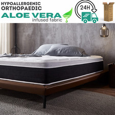 Aloe Vera Top Mattress Single 3FT & Double 4FT6 | Orthopaedic Memory Foam 9/12in
