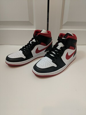 靴 Nike Air Jordan 1 MidBlack/Gym Red/White Jordan 1 Mid Gym Red Black White Men's - 554724-122 - US
