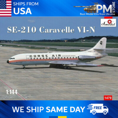 Amodel 1479 SE-210 Caravelle VI-N Course Air, scale plastic model kit 1/144